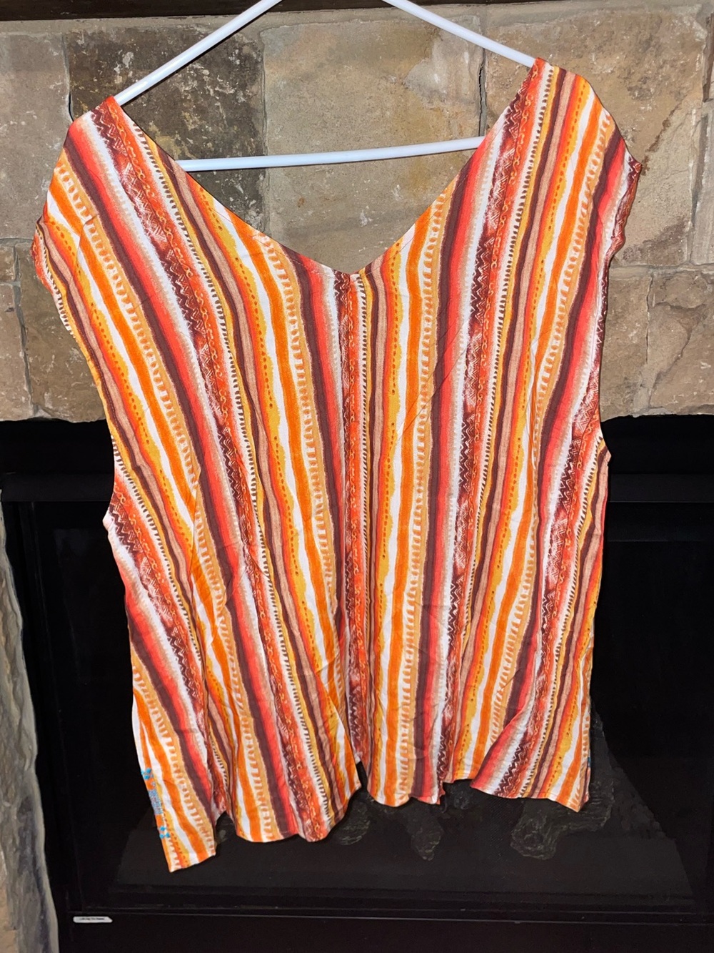Savanna Jane Boho Striped V-Neck Blouse - Picture 6 of 8